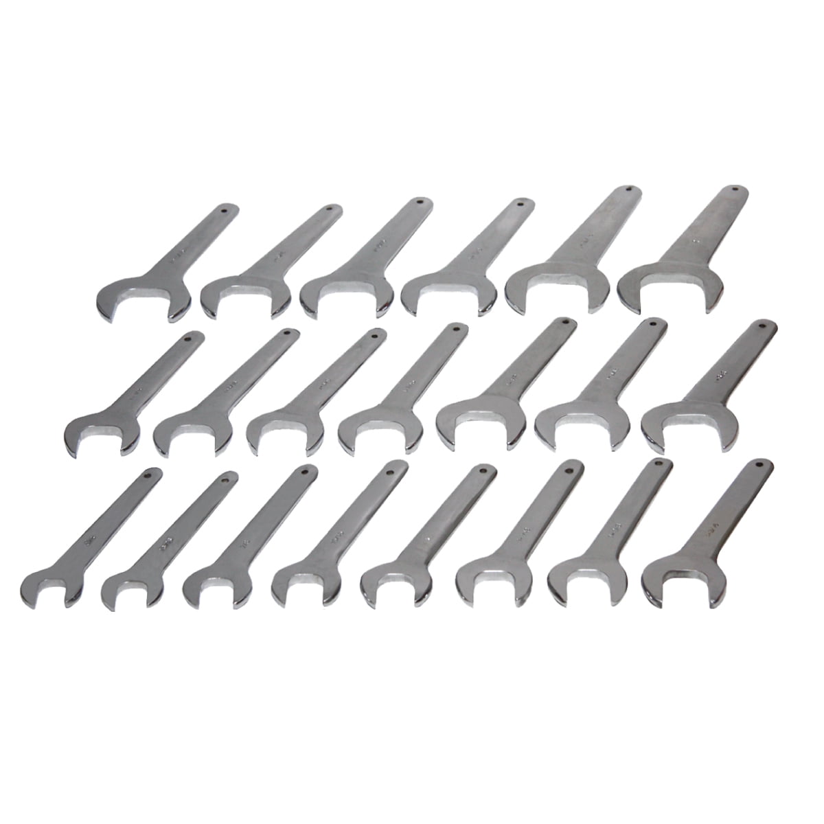 GRIP 21 pc Jumbo Service Wrench Set SAE - Sizes from 3/4" to 2" - Chrome Plated CRV Steel - Roll-Up Storage Pouch