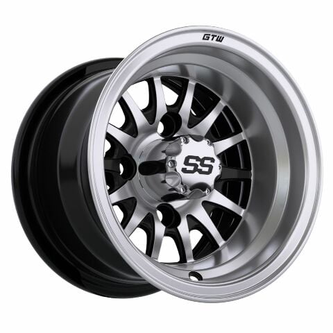 GTW 10x7 Medusa Machined Black Golf Cart Wheel |4x101.6mm Bolt Pattern |Each