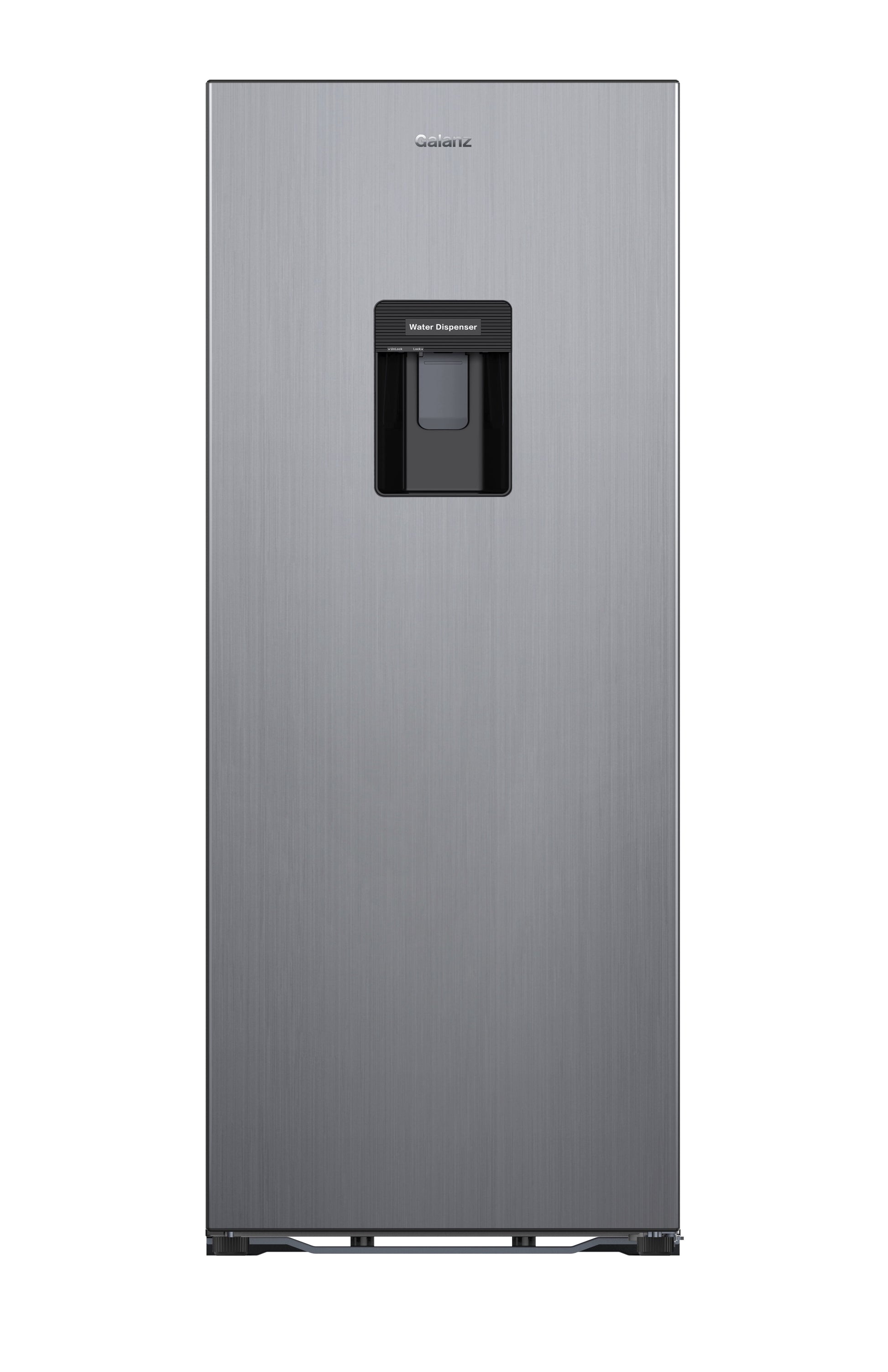Galanz 6.5 Cu ft One Door Refrigerator, with Water Dispenser, Stainless Steel Look, Estar, New