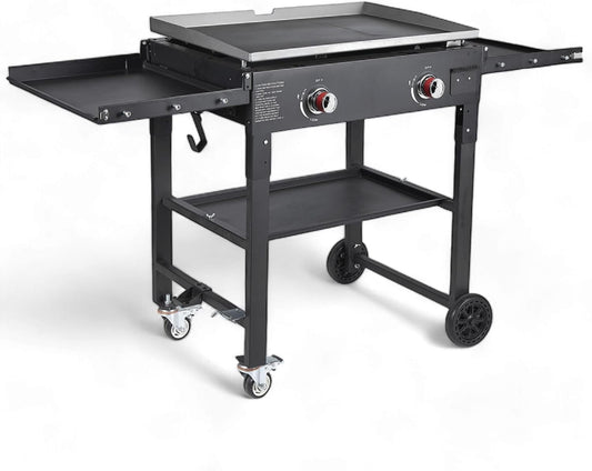 GasOne Propane Burner Grill – 28-Inch Flat Top Grill Griddle Cooking Station – Foldable 2 Burner