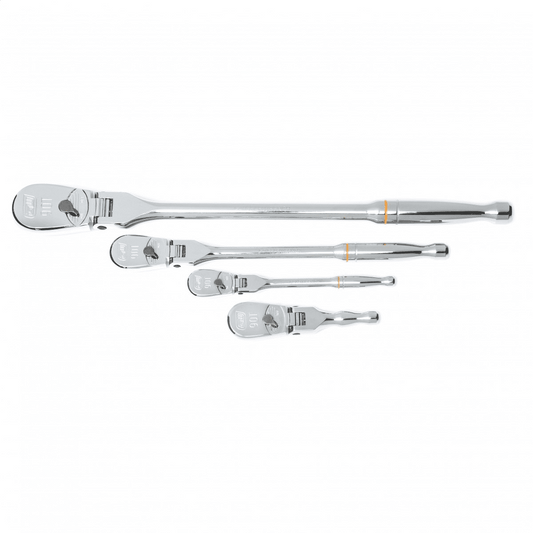 GearWrench 81230T 4pc 1/4, 3/8 & 1/2" 90-Tooth Flex-Head Ratchet Set