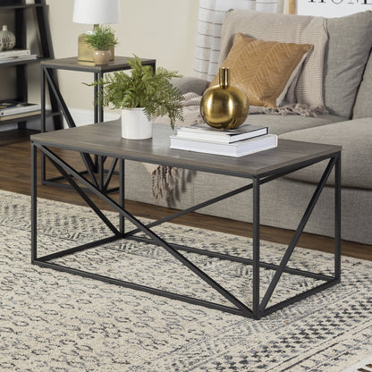 Glover Rectangle Slate Grey Coffee Table by River Street Designs