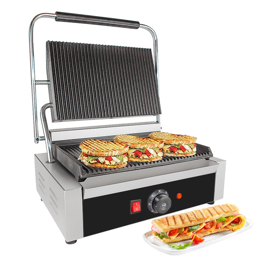 GorillaRock Electric Panini Grill | Nonstick Sandwich Press | Manual Control | 110V
