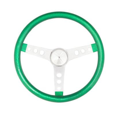 Grant 8442, Steering Wheel Mtl Flake Green/Spoke Chrm 13.5 Performance