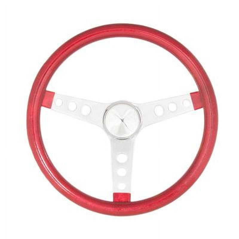 Grant 8445, Steering Wheel Mtl Flake Red/Spoke Chrm 13.5 Performance Racing