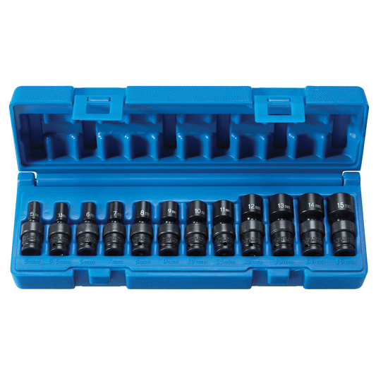 Grey Pneumatic 9712UM 1/4" Surface Drive 12 Pc. Std Univ Metric Set
