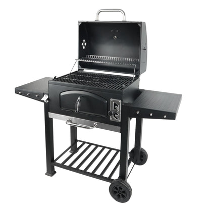 Grill Boss 23" Charcoal Barrel Grill, Adjustable Grate Large Cooking Area, Black