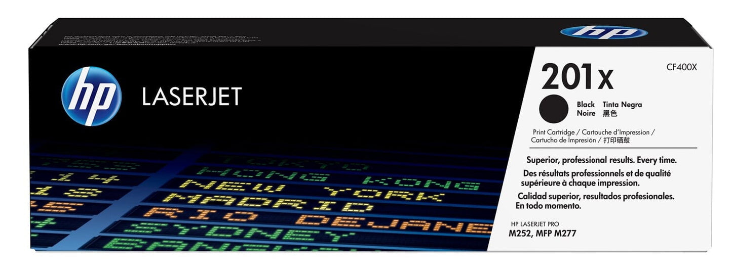 HP 201X High Yield Black Original LaserJet Toner Cartridge, ~2,800 pages, CF400X