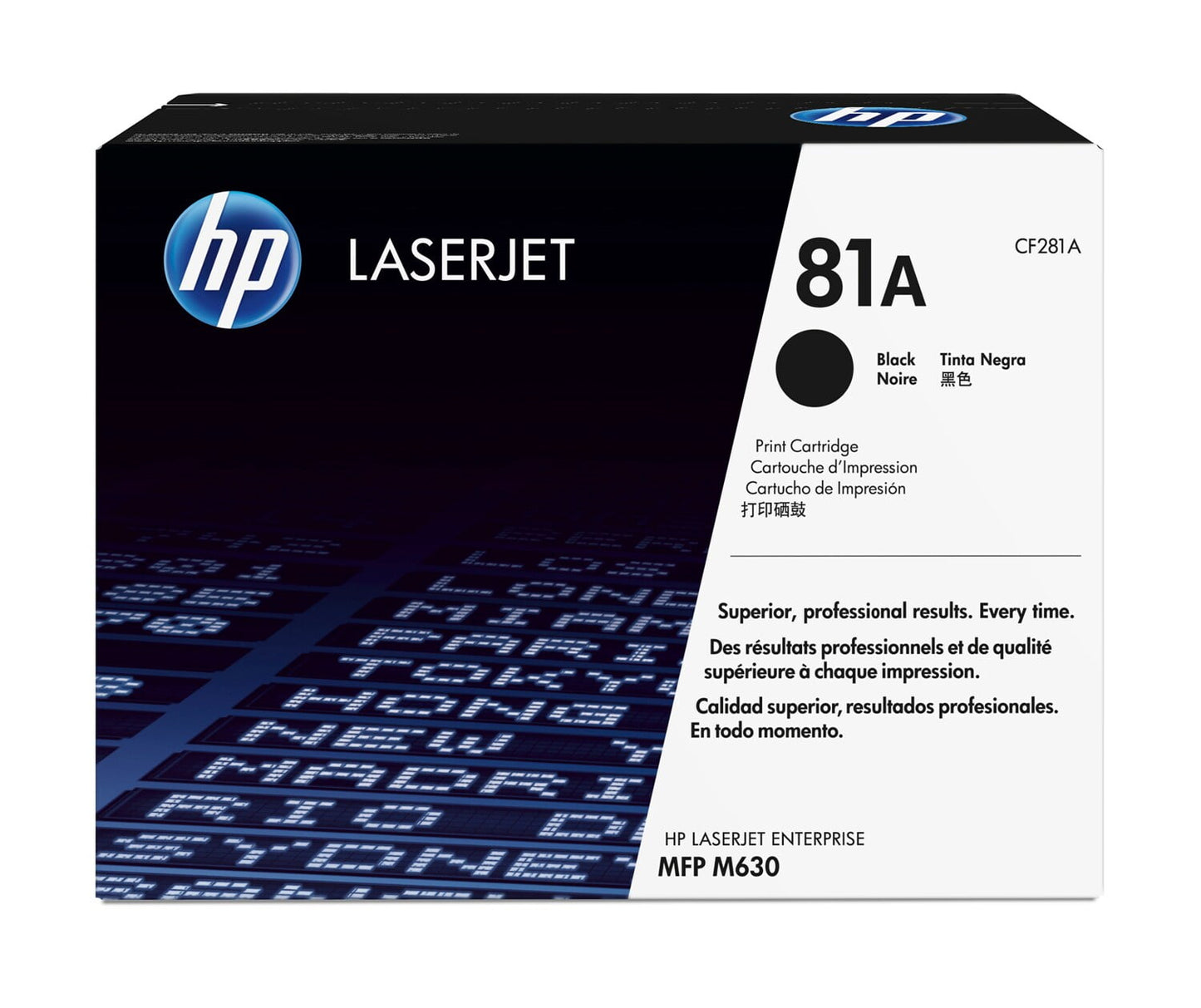 HP 81A Black Original LaserJet Toner Cartridge, 10500, CF281A
