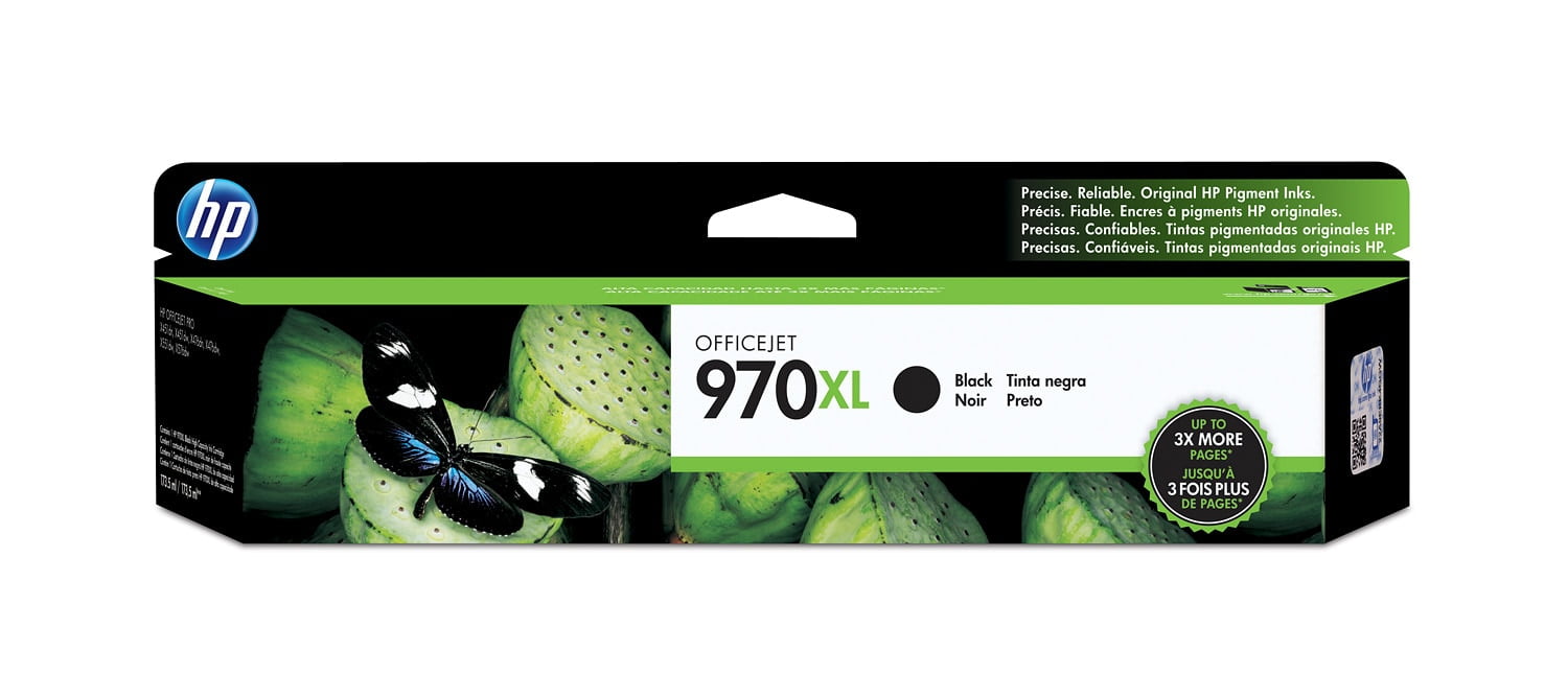 HP 970XL High Yield Black Original Ink Cartridge, ~9,200 pages, CN625AM