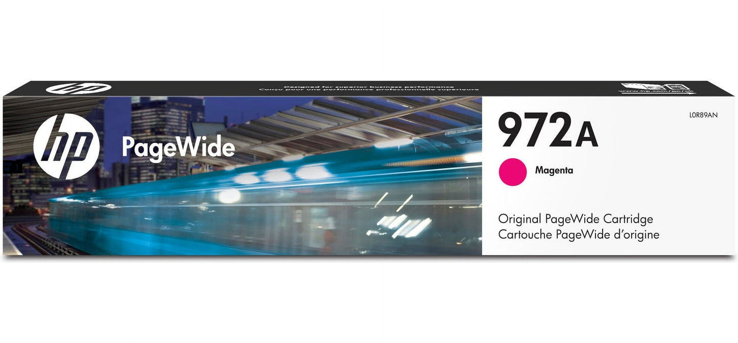 HP 972A Magenta Original PageWide Cartridge, ~3,000 pages, L0R89AN