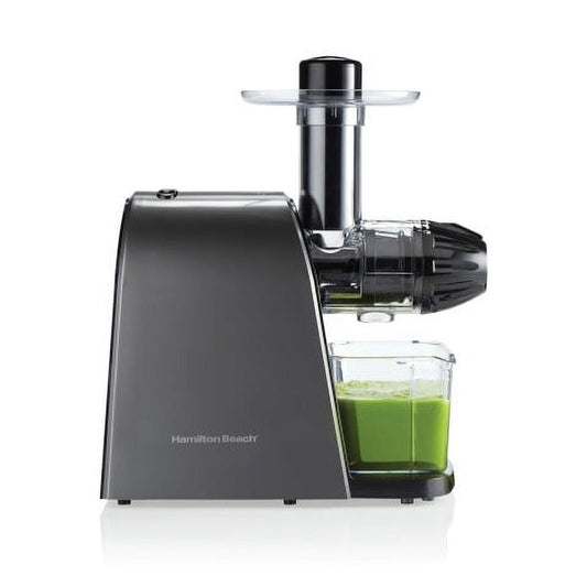 Hamilton Beach Cold Press Juicer, Silver and Black, Model 67951