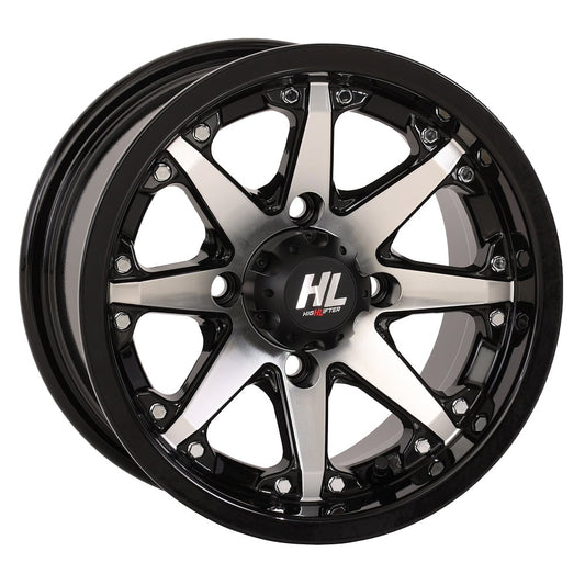 High Lifter by STI HL10 12x7 ATV/UTV Wheel - Gloss Black/Machined (4/110) - 4+3