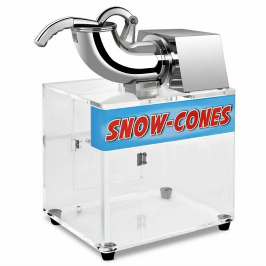 "High-Quality Electric Snow Cone Machine - Ideal for Restaurants, Bars, Parties - Durable 201 Stainless-Steel - Dual Blades for Efficiency - Easy to Use - Enhance Your Dining Experience!"