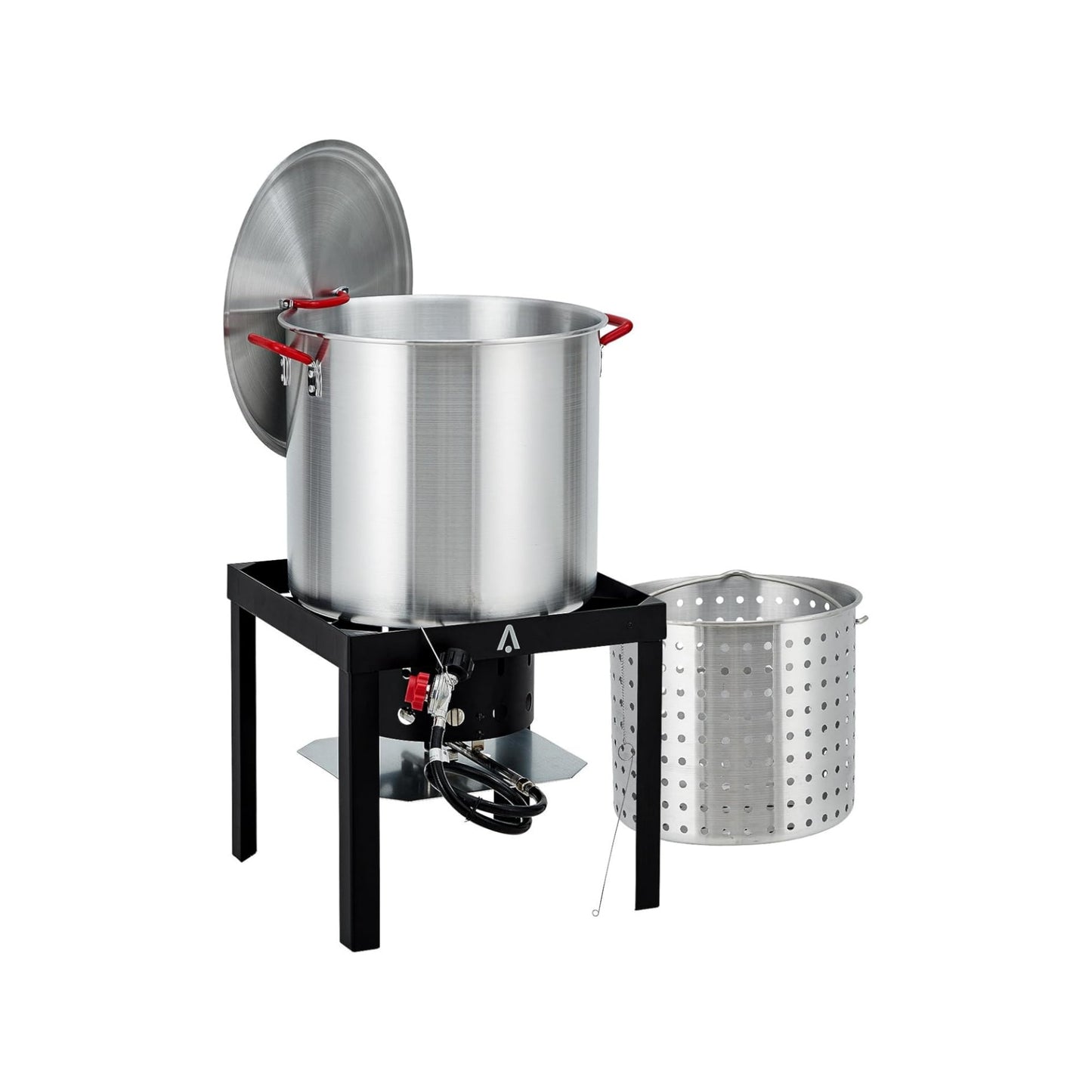 Home 60Qt Seafood Boil Pot, 11,0000 BTU Aluminum Outdoor Seafood Boil Kit, Seafood Boil Pot with Strainer Basket, Propane Stove Burner for Outdoor Cooking Seafood Shrimp, Crab, Crawfish