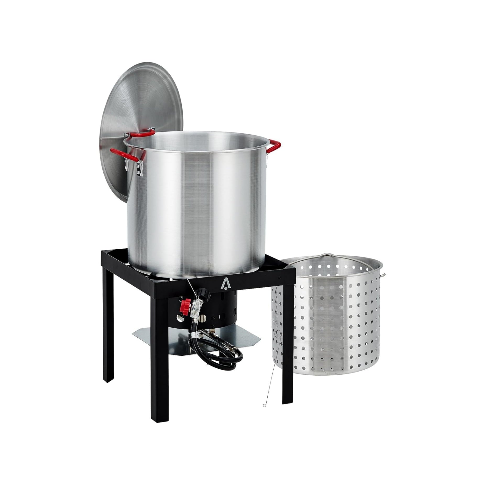 Home 60Qt Seafood Boil Pot, 11,0000 BTU Aluminum Outdoor Seafood Boil Kit, Seafood Boil Pot with Strainer Basket, Propane Stove Burner for Outdoor Cooking Seafood Shrimp, Crab, Crawfish