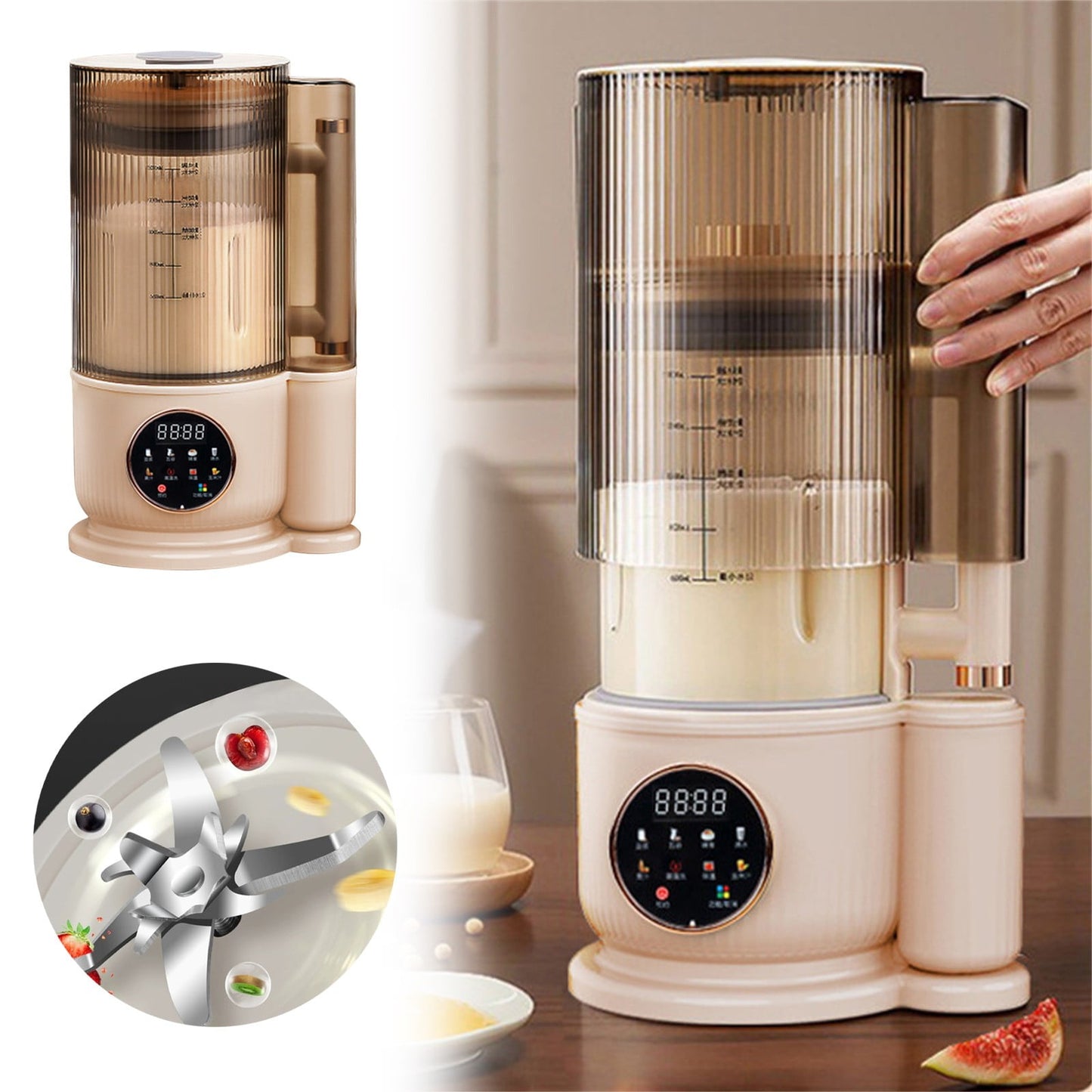 Home Kitchen Supplies, 1.5L Multifunctional Quiet Electric Juicer, Automatic Cold Press Juicer Machine, Professional Masticating Juicer for Shakes & Smoothies, Electric Juicer Machine