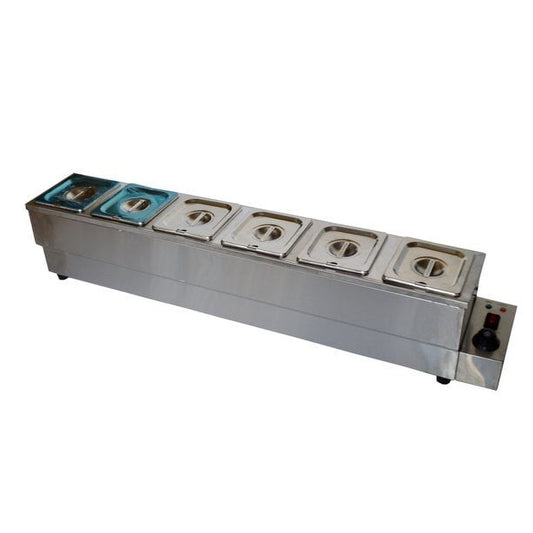 INTBUYING 6 Pan Restaurant Bain-Marie Steam Table Buffet Soup Food Warmer Buffet Heater Stove
