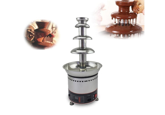 INTSUPERMAI Electric Chocolate Fountain Machine 4 Layers Stainless Steel
