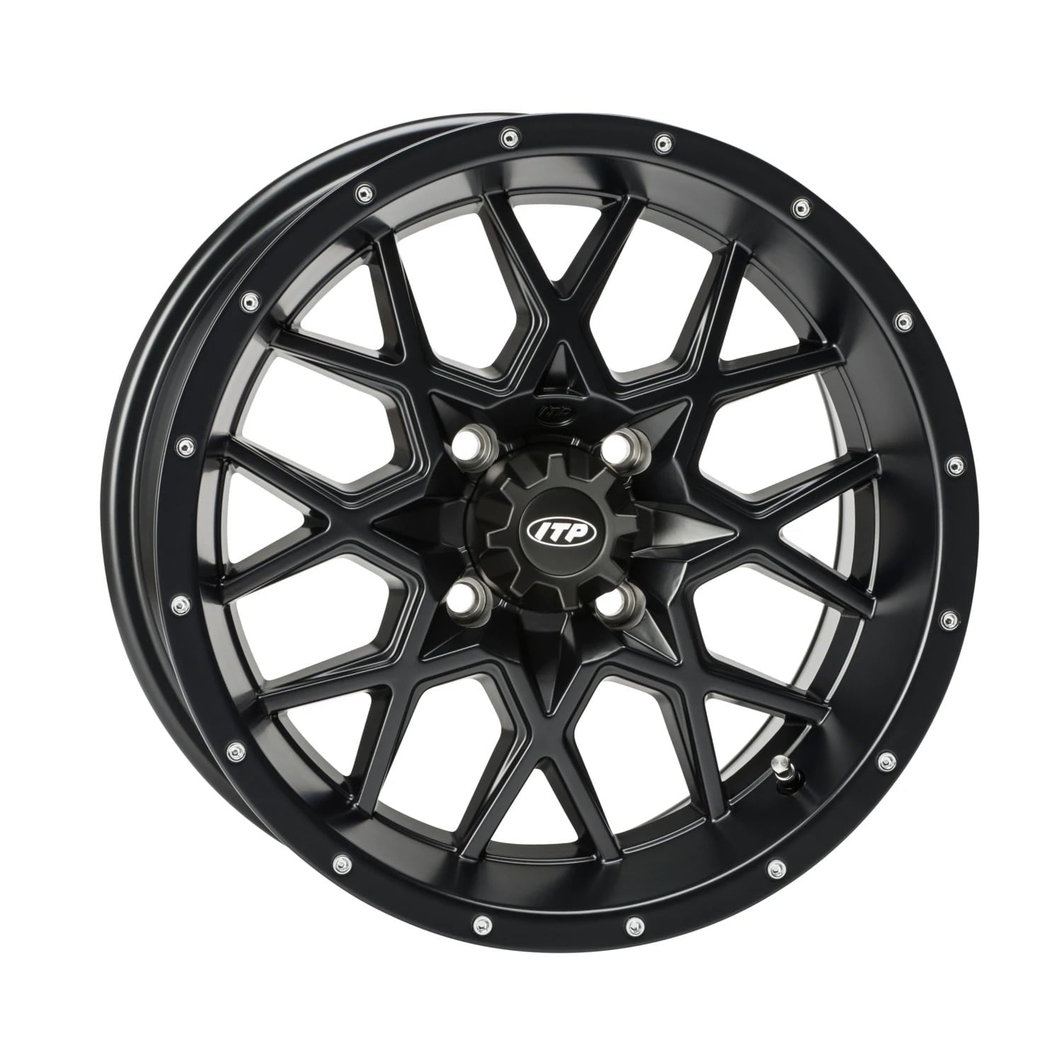 ITP Hurricane Matte Black ATV Wheel Front/Rear 12x7 4/110 (5+2) [12RB110]