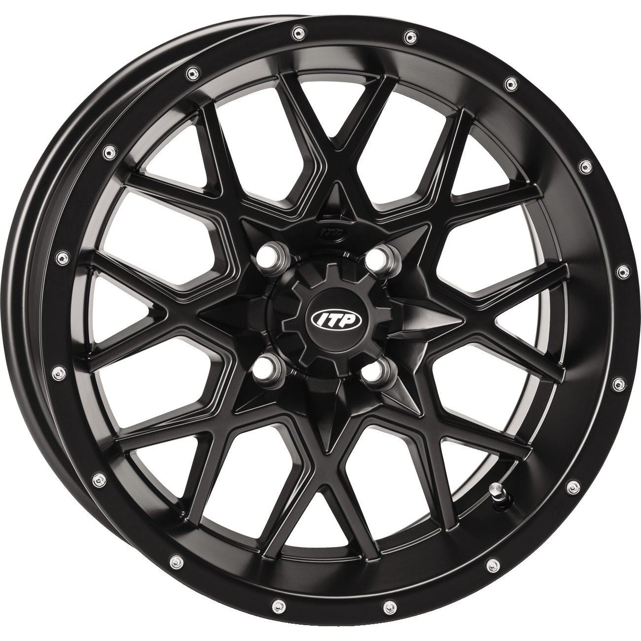 ITP Hurricane Matte Black ATV Wheel Front/Rear 12x7 4/137 (5+2) [12RB118]