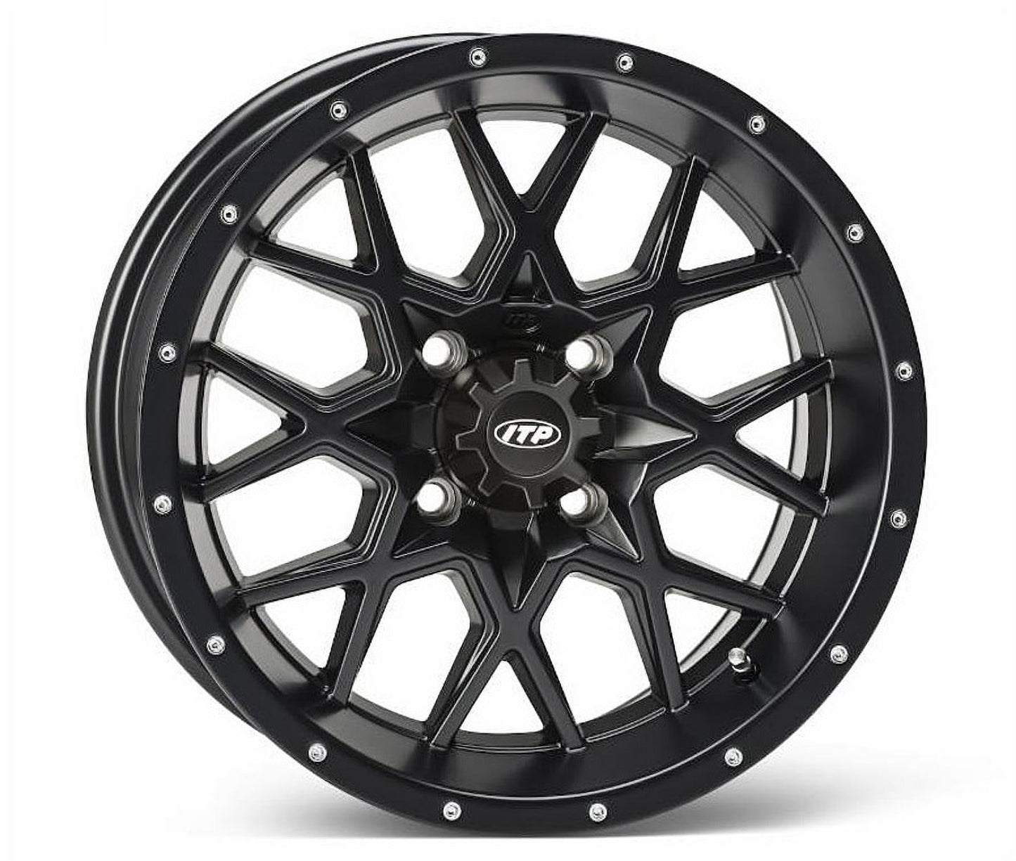 ITP Hurricane Matte Black ATV Wheel Front/Rear 12x7 4/156 (4+3) [12RB113]