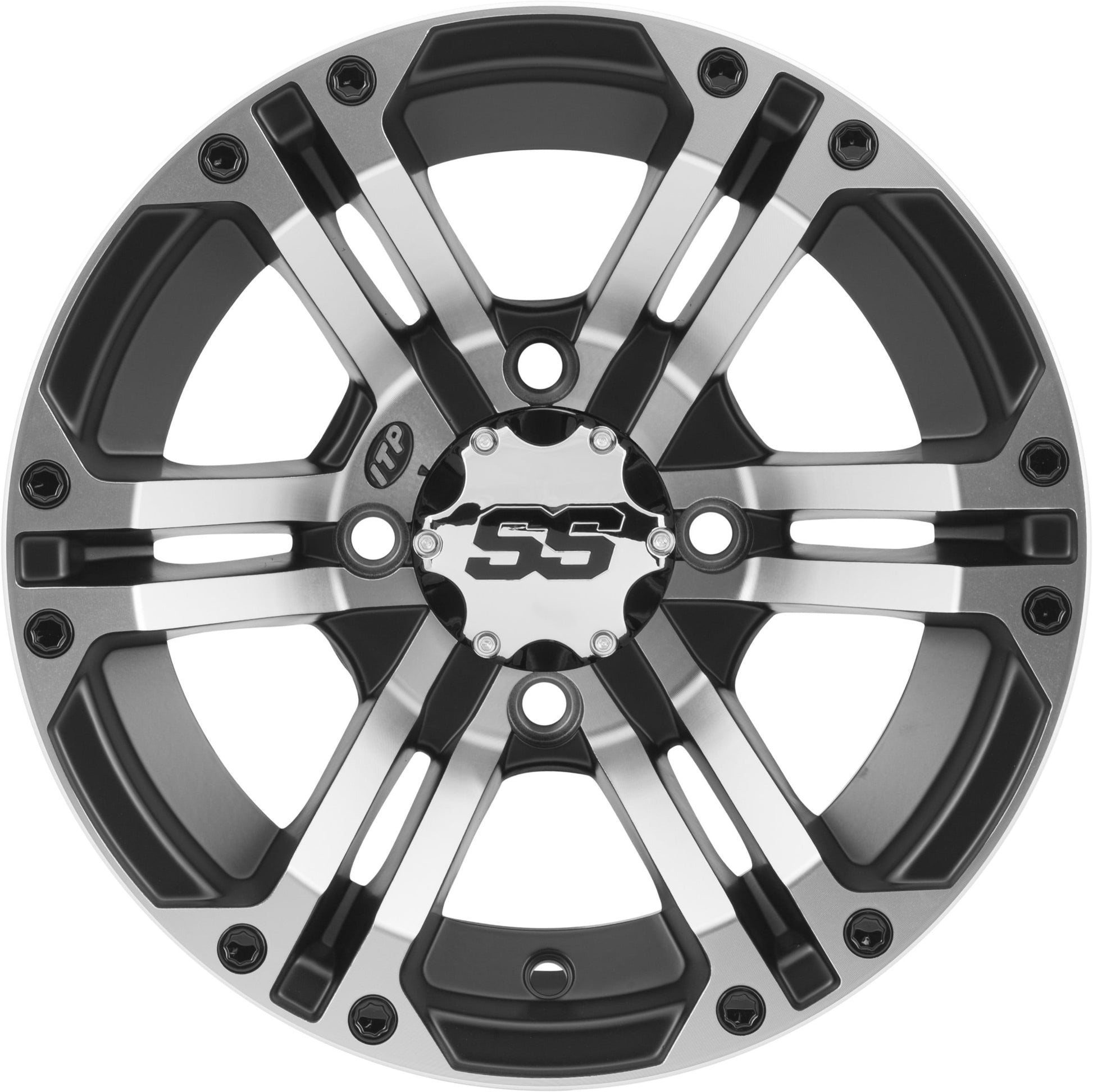 ITP SS 212 12x7 / 4x110 BP / 5+2 Offset Machined Wheel 1228364404B