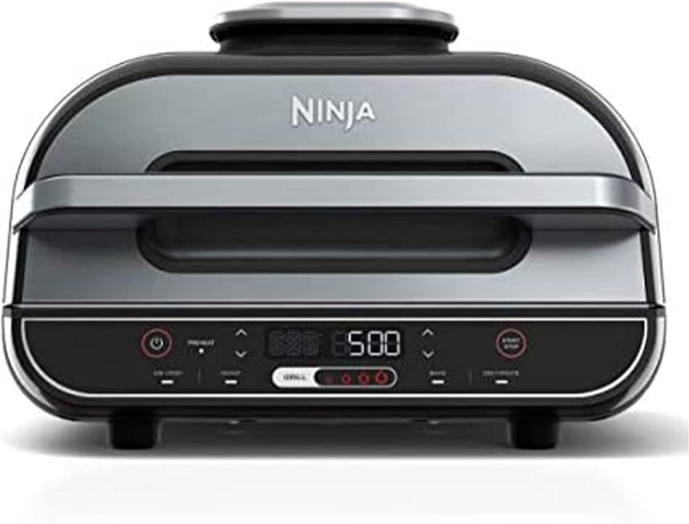 JHBP Foodi 5 In 1 Indoor Grill and Air Fryer with Surround Searing, Removable Grill Gate, Crisper Basket, Cooking Pot, and Smoke Control System