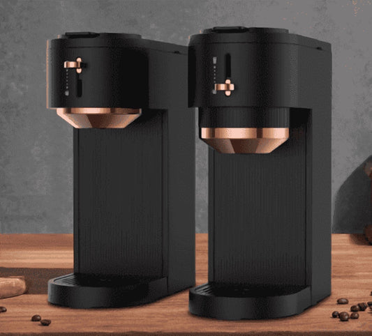 Single Serve Coffee Maker with 420ml Water Tank, One-Touch Operation, Matte Black Design