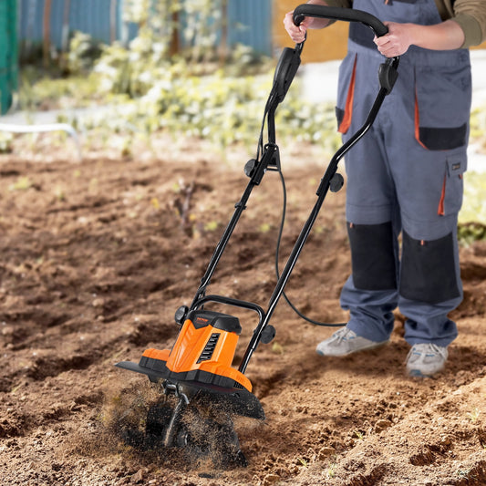 KFFKFF 10 Amp Electric Tiller Corded Electric Tiller/Cultivator 14" W x 3.94" D