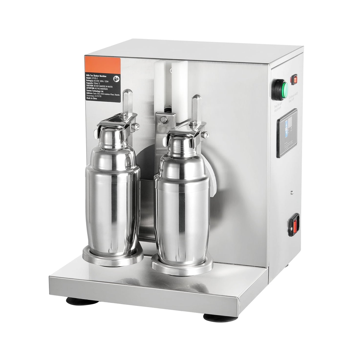KFFKFF 120W Electric Milkshake Maker Machine Commercial Milk Tea Shaker Stainless Steel