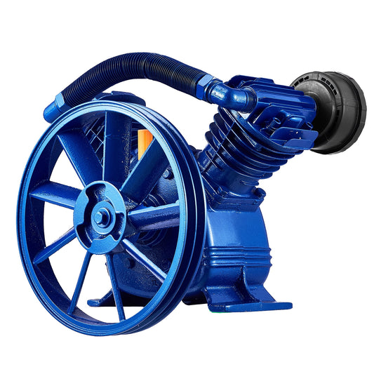 KFFKFF Air Compressor Piston Head, 5.5HP, 5.75CFM @ 90PSI, Oil-Lubricated Twin Cylinder, Dual Stage V-Type Cast Iron Replacement Pump, Max 185PSI