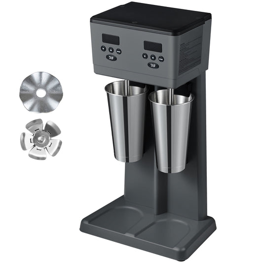 KFFKFF Dual-Head Milkshake Creator, 375W per Unit Electric Milkshake Device, Professional Double Nozzle Beverage Blending Apparatus, LED Smart Microswitch, Triple-Speed Milkshake Blender