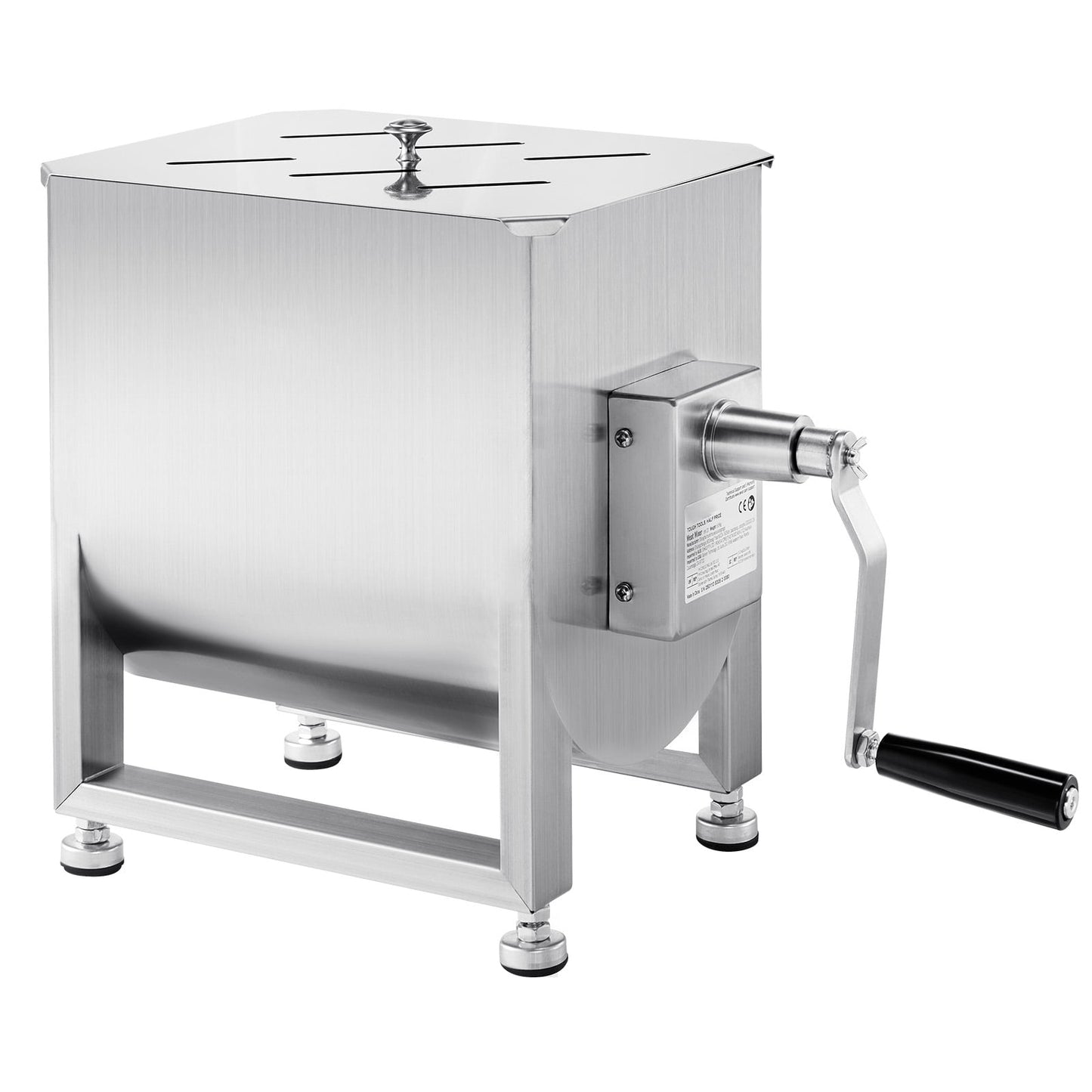 KFFKFF Hand-Operated Meat Blender, 120L Stationary Tank Meat Preparation Tool (Max 15LBS Meat Mixing Capacity), Stainless Steel Meat Blending Device