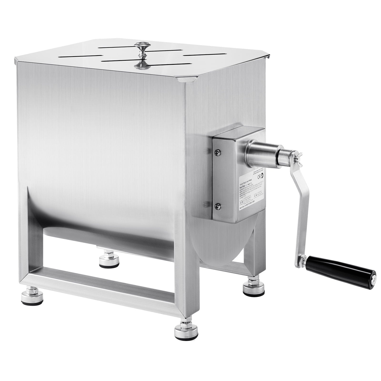 KFFKFF 30L Commercial Meat Mixer (Max 15LBS of Meat) Stainless Steel Meat Mixer Commercial Large Tilt Tank Manual Meat Seasonings Mixers
