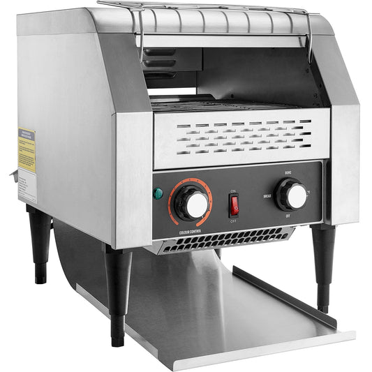 KFFKFF Industrial Conveyor Toaster, 300 Units/Hour Conveyor Belt Toasting Device, Robust Stainless Steel Industrial Toaster Oven, Electric Food Service Commercial Toaster for Toast, Bun, Bagel, Bread
