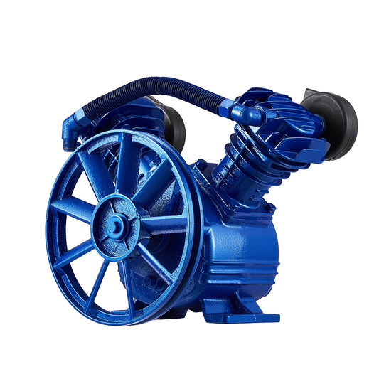 KFFKFF Twin Cylinder Air Pump Head, 3HP, 6.25CFM @ 90PSI, Oil-Lubricated, Single Stage V-Type, Cast Iron Replacement for Air Compressors, Max Pressure 116PSI