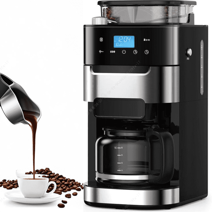 KNDKO 10-Cup Drip Coffee maker with Grinder, Coffee Machine with 3 Brew Strength Options, Warming Plate, Touch Screen