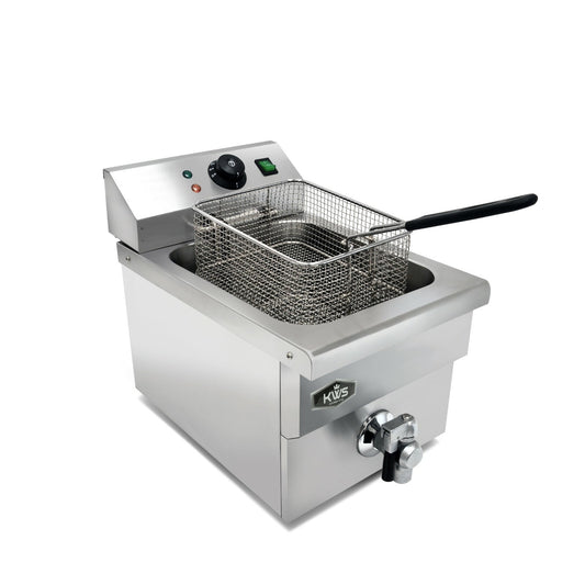 KWS DY-6 Commercial 1750W Electric Deep Fryer with Faucet Drain Valve System