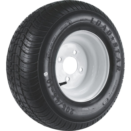 Kenda Loadstar 10in. Bias-Ply Trailer Tire and Wheel Assembly, 205/65-10, 4-Hole, Load Range C, Model# DM25610C-4IN