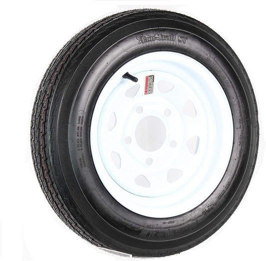 Kenda Loadstar 12in. Bias-Ply Trailer Tire and Wheel Assembly - 480-12, 5-Hole, Load Range C, Model Number DM412C-5C-I