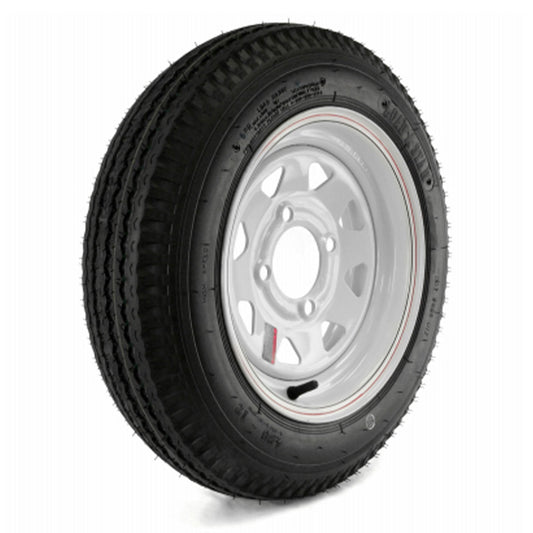 Kenda Loadstar 480-12 LRC Utility Trailer Tire & 4-Hole Custom Spoke Wheel