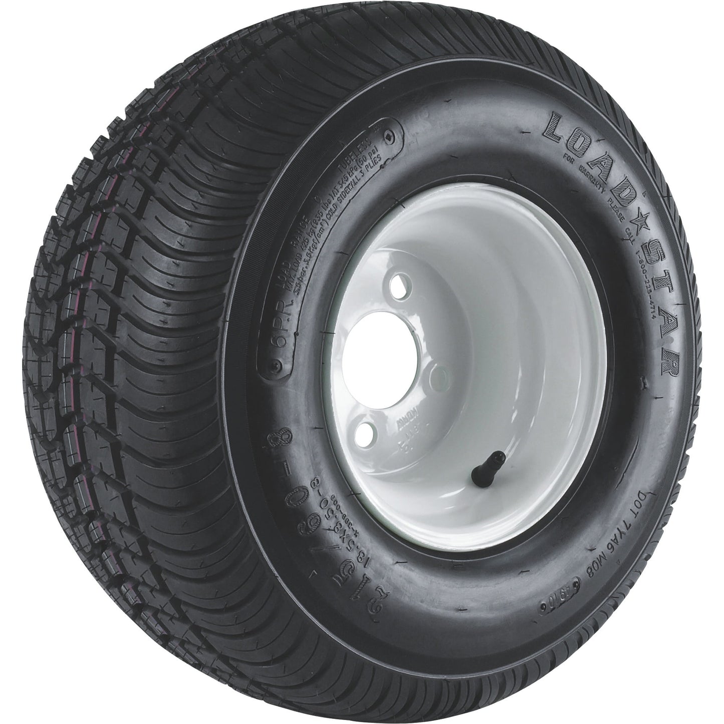 Kenda Loadstar 8in. Bias-Ply Trailer Tire and Wheel Assembly, 215/60-8, 4-Hole, Load Range C, Model# DM2568C-4I