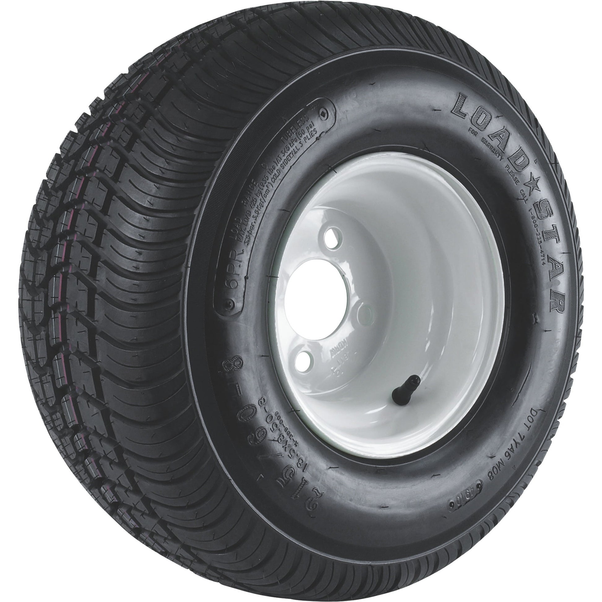 Kenda Loadstar 8in. Bias-Ply Trailer Tire and Wheel Assembly, 215/60-8, 4-Hole, Load Range C, Model# DM2568C-4I