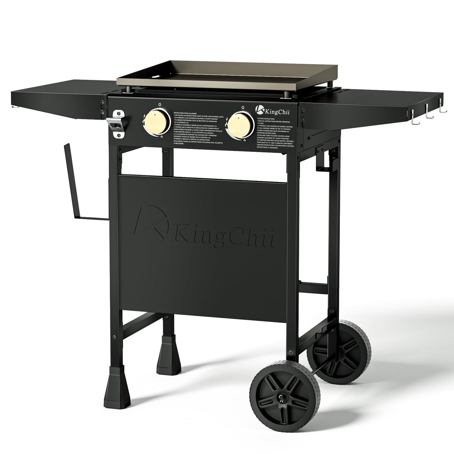 KingChii 2-Burner 19" Propane Griddle with Flex-fold Legs for Camping, Tailgating, BBQ, Parties, Backyard & Patio