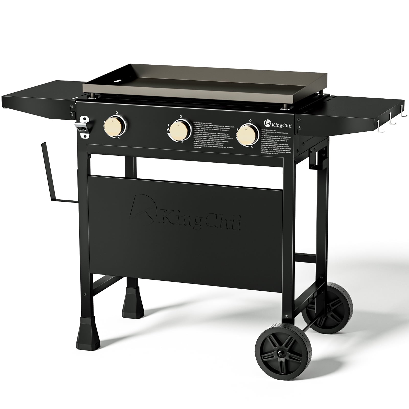KingChii 3-Burner 28" Propane Griddles Outdoor Flat Top Gas Grill Griddle for Camping, Tailgating, BBQ, Parties, Backyard & Patio