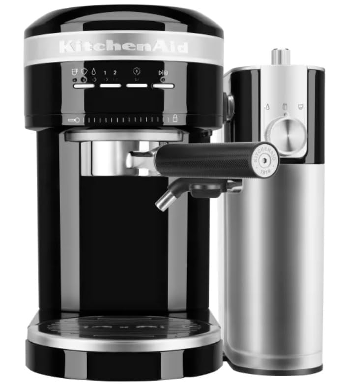 KitchenAid Metal Semi-Automatic Espresso Machine and Automatic Milk Frother Attachment Bundle