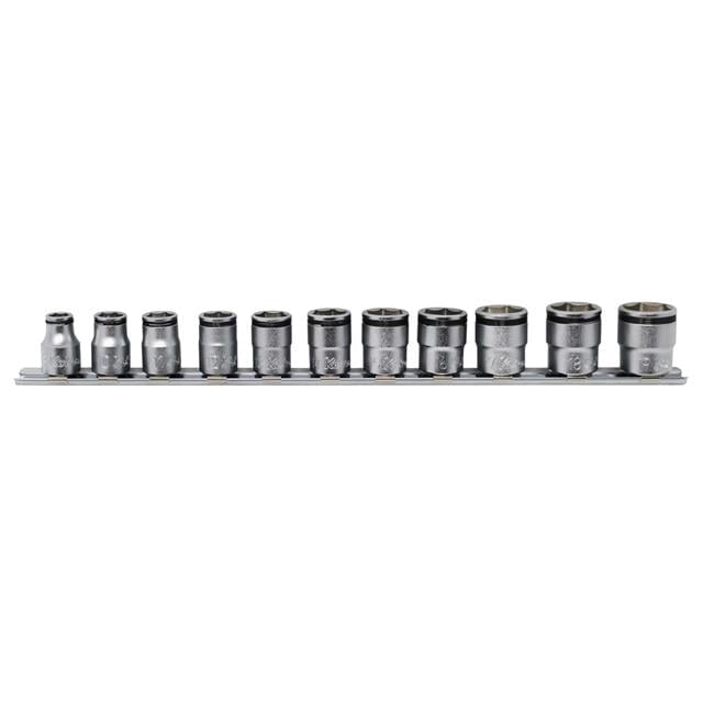 Ko-ken USA KKNRS3450M-11 0.375 in. Square Drive Nut Grip Socket Set - 8 mm to 19 mm - 11 Piece