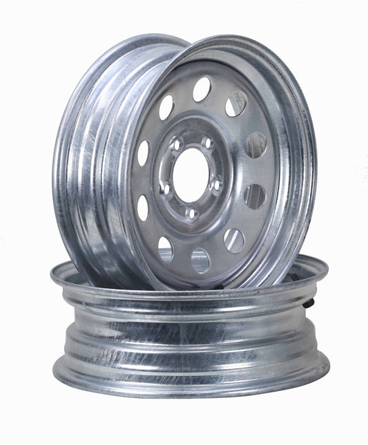 LIBRA 15 x 5 Trailer Wheels 5 Lug on 4.5" Bolt Pattern Galvanized Mod, Set 2-17021