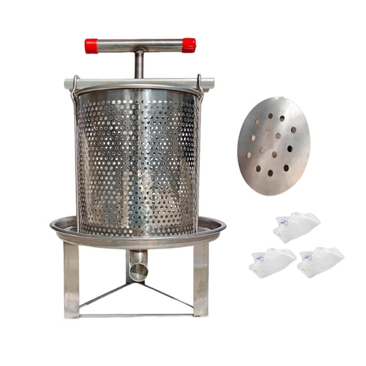 LOVIVER Honey Extractor Crusher ,Homemade ,Stable Base Manual ,Practical Fruit Press Making ,for Grape Honeycomb ,Olive Oil 3 filtration bags